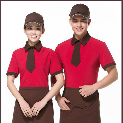 服务员工作服短袖T恤夏 西餐厅火锅店饭店快餐厅餐饮制服
